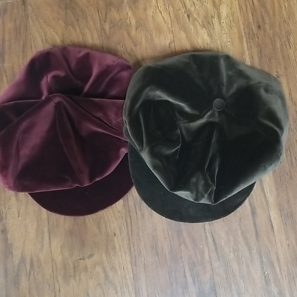 Velvet Newsboy Hats - Set of 2- Size 59 Italy Made